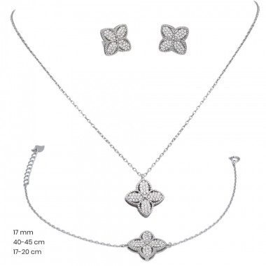 Stříbrný náhrdelník+náramek+náušnice 40151001