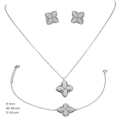 Stříbrný náhrdelník+náramek+náušnice 40151001