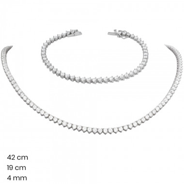 Stříbrný náhrdelník+náramek 40133001