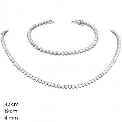 Stříbrný náhrdelník+náramek 40133001