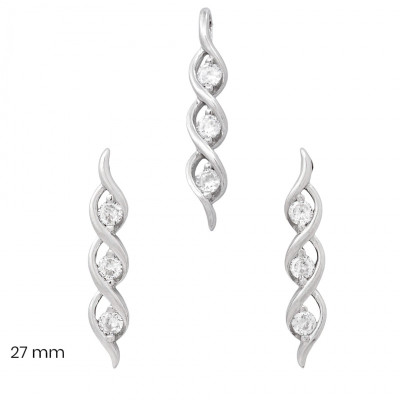 Stříbrný přívěsek+náušnice 40065901