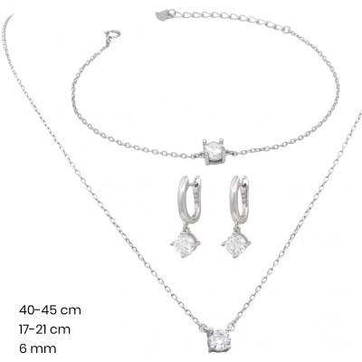 Stříbrný náhrdelník+náramek+náušnice 40115201
