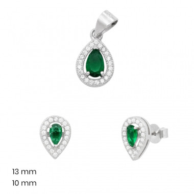 Stříbrný přívěsek+náušnice 40178403