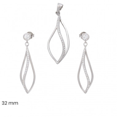 Stříbrný přívěsek+náušnice 40115401