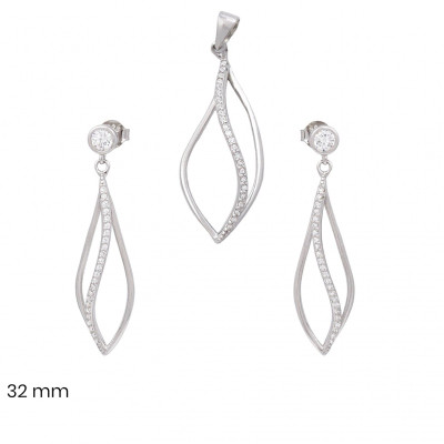 Stříbrný přívěsek+náušnice 40115401