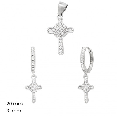 Stříbrný přívěsek+náušnice 40172101