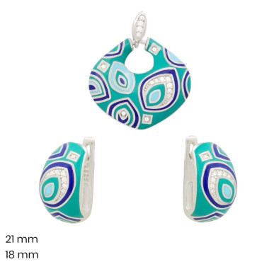 Stříbrný přívěsek+náušnice 40184801