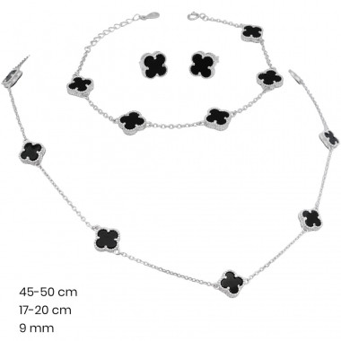 Stříbrný náhrdelník+náramek+náušnice 40115102