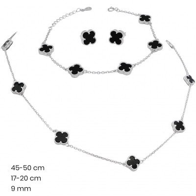 Stříbrný náhrdelník+náramek+náušnice 40115102