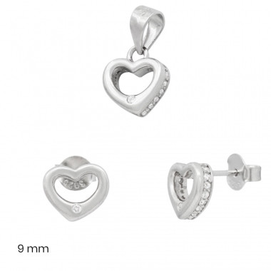 Stříbrný přívěsek+náušnice 40202301