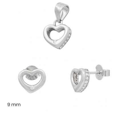 Stříbrný přívěsek+náušnice 40202301