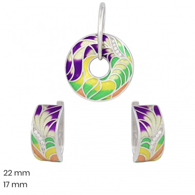 Stříbrný přívěsek+náušnice 40155801