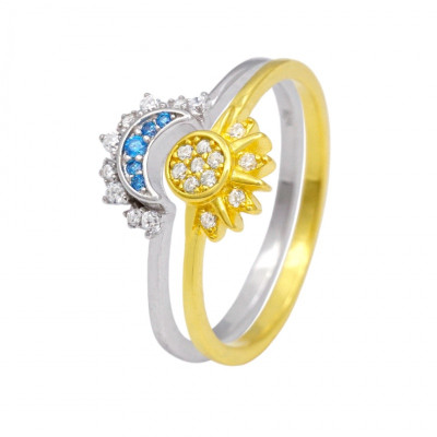 Stříbrná sada prstenů - 2 kusy 401467