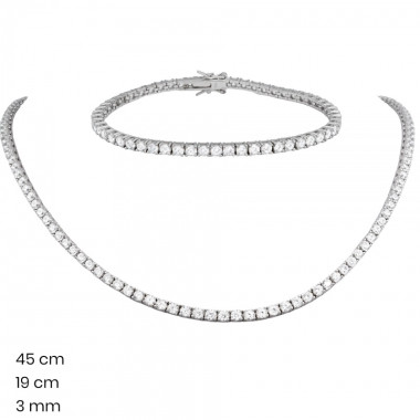 Stříbrný náhrdelník+náramek 40133301