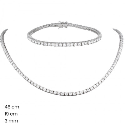 Stříbrný náhrdelník+náramek 40133301