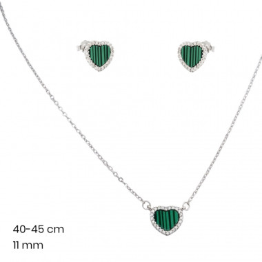 Stříbrný řetízek+přívěsek+náušnice 40111803