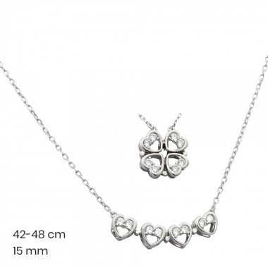 Stříbrný řetízek+přívěsek 40042601