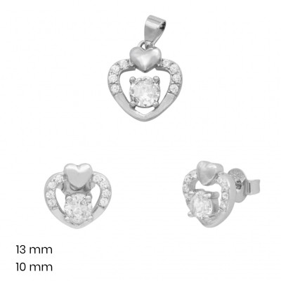 Stříbrný přívěsek+náušnice 40206601