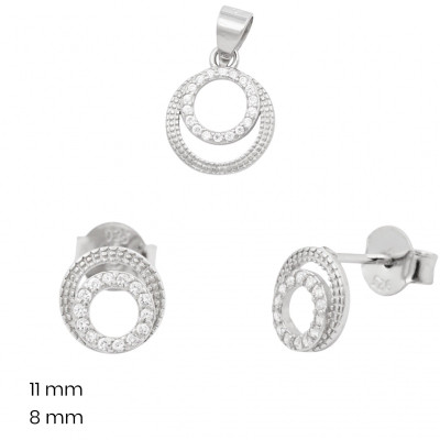 Stříbrný přívěsek+náušnice 40213901