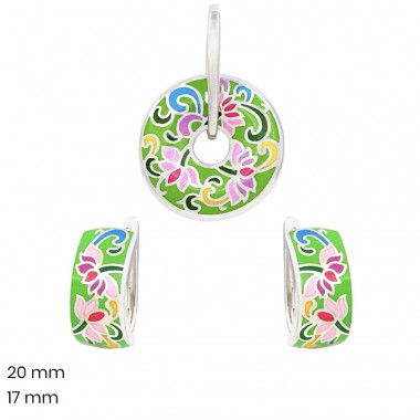 Stříbrný přívěsek+náušnice 40156701