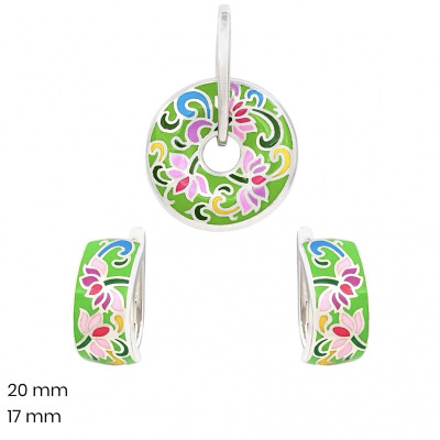 Stříbrný přívěsek+náušnice 40156701