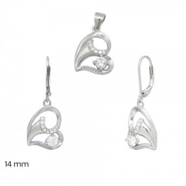 Stříbrný přívěsek+náušnice 40081701