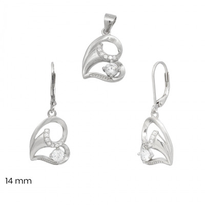 Stříbrný přívěsek+náušnice 40081701