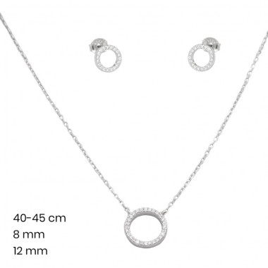 Stříbrný řetízek+přívěsek+náušnice 40039901