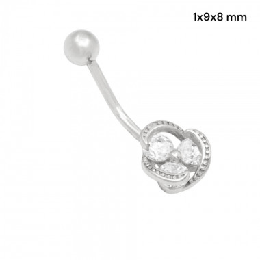 Stříbrný piercing do pupíku 40251801