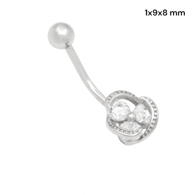 Stříbrný piercing do pupíku 40251801