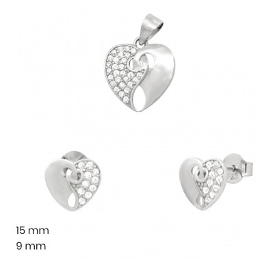 Stříbrný přívěsek+náušnice 40171501