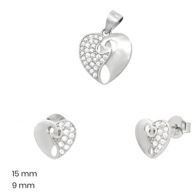 Stříbrný přívěsek+náušnice 40171501