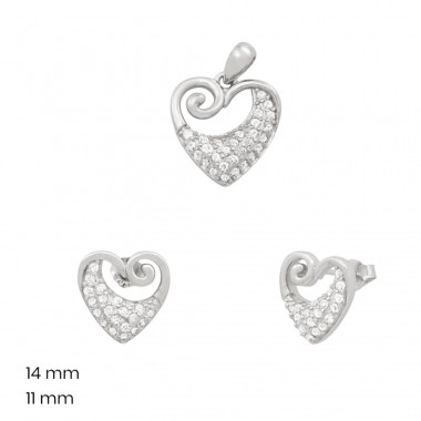 Stříbrný přívěsek+náušnice 40171101