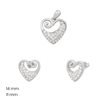 Stříbrný přívěsek+náušnice 40171101