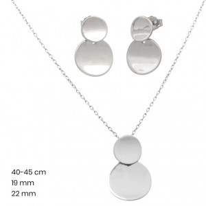Stříbrný řetízek+přívěsek+náušnice 40236001