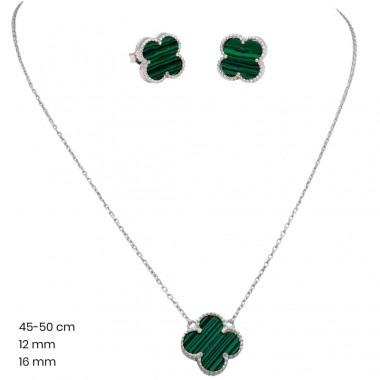 Stříbrný řetízek+přívěsek+náušnice 40140203