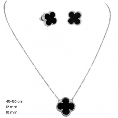 Stříbrný řetízek+přívěsek+náušnice 40140202