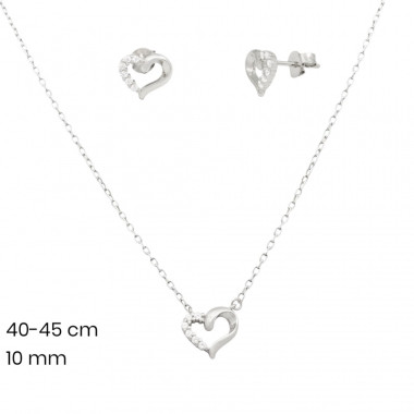 Stříbrný řetízek+přívěsek+náušnice 40217101