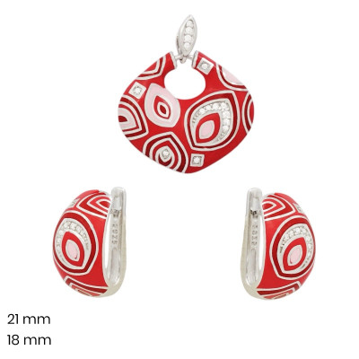 Stříbrný přívěsek+náušnice 40185401