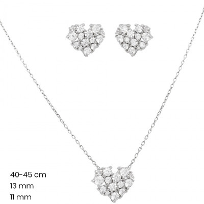 Stříbrný řetízek+přívěsek+náušnice 40095001