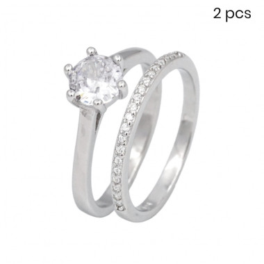 Stříbrná sada prstenů - 2 kusy 400324