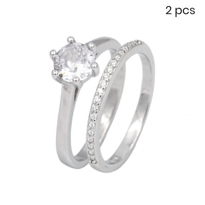 Stříbrná sada prstenů - 2 kusy 400324