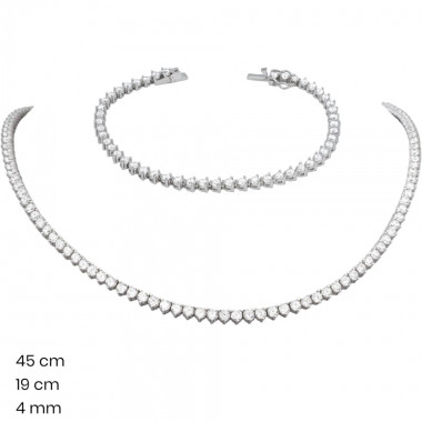 Stříbrný náhrdelník+náramek 40194301