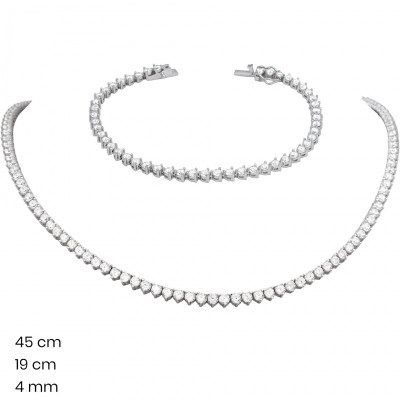 Stříbrný náhrdelník+náramek 40194301