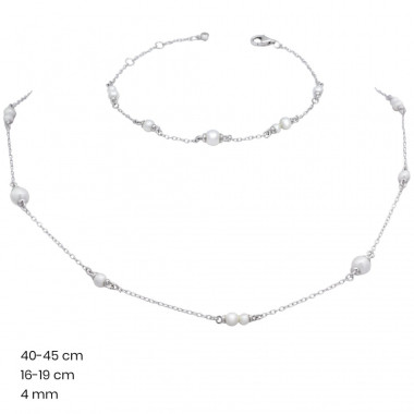 Stříbrný náhrdelník+náramek 40140101