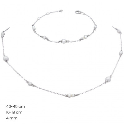 Stříbrný náhrdelník+náramek 40140101