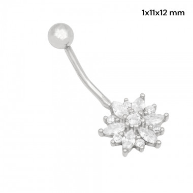 Stříbrný piercing do pupíku 40252101