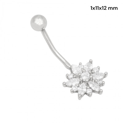 Stříbrný piercing do pupíku 40252101
