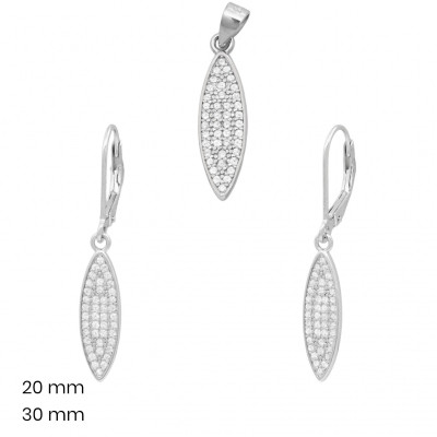 Stříbrný přívěsek+náušnice 40207001