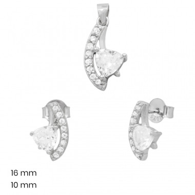 Stříbrný přívěsek+náušnice 40206901